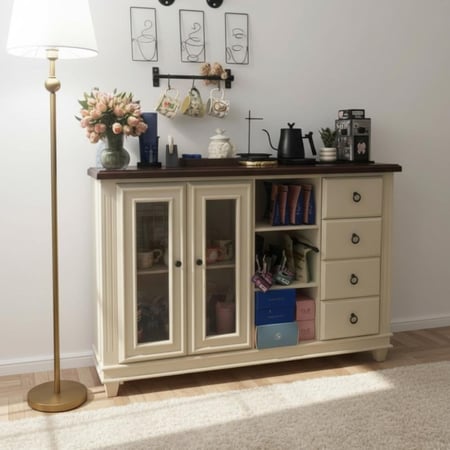 طاولة ركن قهوه كلاسيكي خشب طبيعي