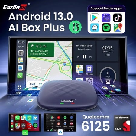Carlinkit android 13 plus/قطعة تحويل شاشة الوكالة إلى شاشة اندرويد سمارت