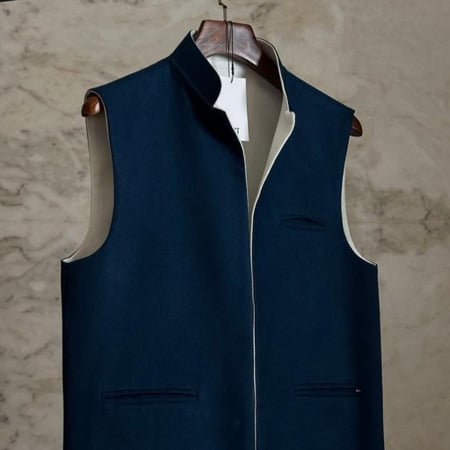 سديري دبل فيس ازرق  مع اوف وايت