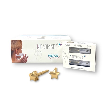 نينا نيارماتيك حلق فضي أشكال النجوم مقاس كبير