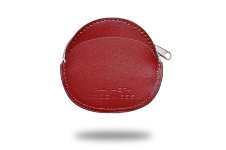 محفظة عملات "أورب" الجلدية الدائرية بسحاب علوي – أحمر كرزي