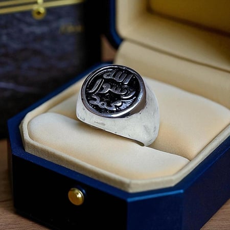 خاتم نقشة محمد رسول الله فضه عيار 925