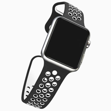 سير سوار ساعة ابل اسود ابيض Apple Watch Band 38mm