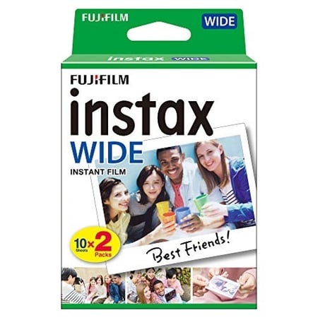 Fujifilm instax Wide Instant Film, 20 Exposures, White, New Packaging