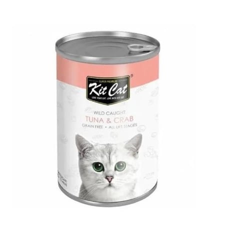 كيت كات طعام رطب بالتونا و السلطعون لجميع اعمار القطط 400جم - Kit Cat Wet Food Tuna and Crab for All Life Stages 400g