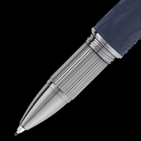 قلم مونت بلانك لون فضي وأزرق