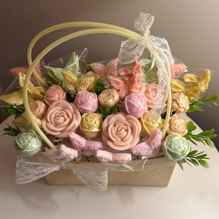 سلة الصابون المعطر فراشات وورد بالوان صيفيه