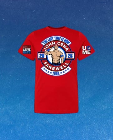 تيشيرت جون سينا الجولة الاعتزالي احمر