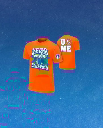 تيشيرت جون سينا برتقالي Never Give Up Cenation