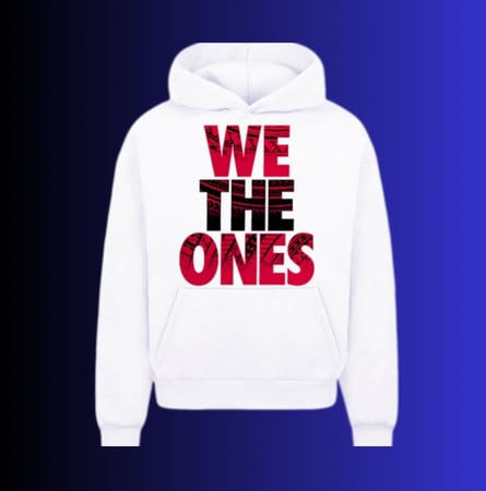 بلوفر بنمط WE THE ONES ابيض
