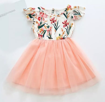 فستان أطفال مزين بالورود