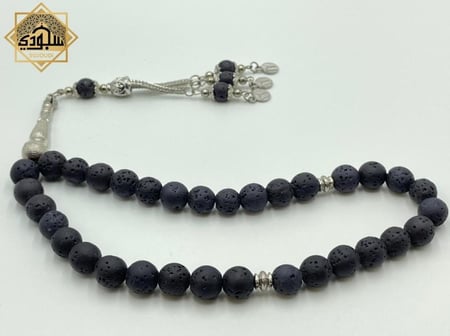 سبحة حجر كريم (اللافا البركاني) | بعود الكعبة | 33 خرزة