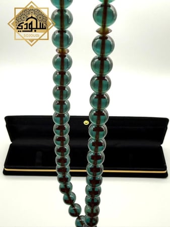 سبحة فاتوران العجيبه - 45 خرزة  (لونين بني وأخضر)