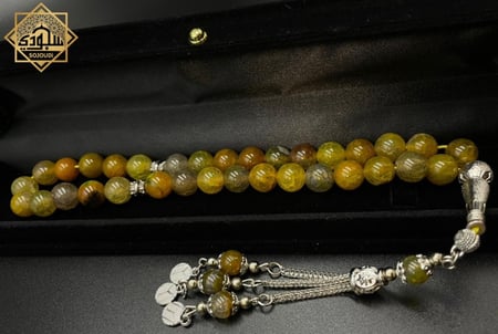 سبحة عقيق طبيعية هدية راقية للرجال والنساء