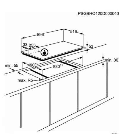 سطح باومتيك كهرباء 90 سم BMEH95E
