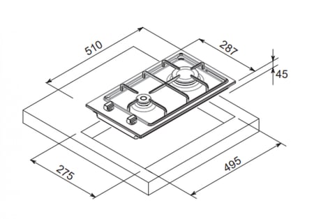 سطح سيراميك لمس 2عين كهرباء كتشن نت MP2201015