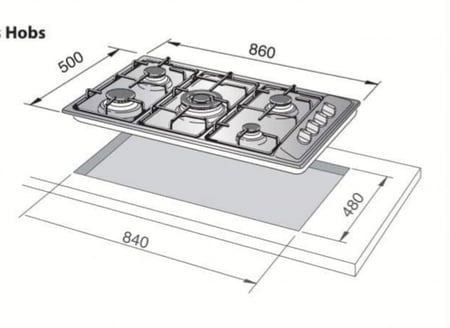 سطح غاز 90 سم 5 عيون  كتشن لاينG5020HD
