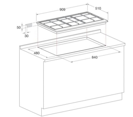 سطح 90سم غاز اريستون إيطالي