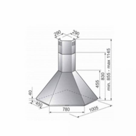 شفاط زاوية مجيك لاين ستيل ANGOLO