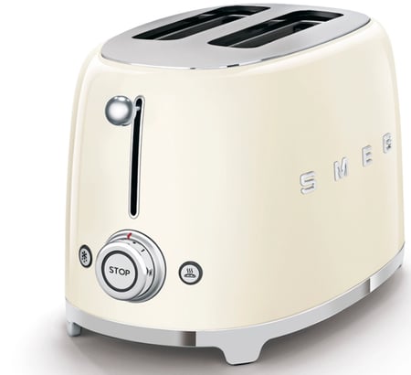 محمصة خبز سميج 2شريحةTSF01CRUK تصميم عصري من طراز ريترو كريمي