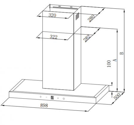 شفاط 90 سم  تي بوكس كتشن نت NT2203010