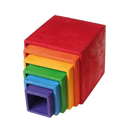 صناديق خشبية ملونة بألوان قوس قزح - ليتل تري