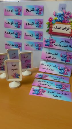 بكج بداية العام الدارسي (قوانين الصف + بطاقات السبورة + اسماء ٤ مجموعات ) ثيم ستيتش