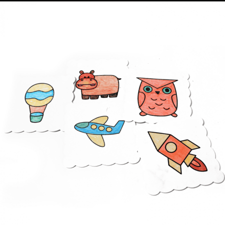 تلوين 4 اشكال مجموعة