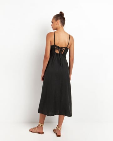 SLEEVELESS CHARCOAL/ GOLD FLOWERS