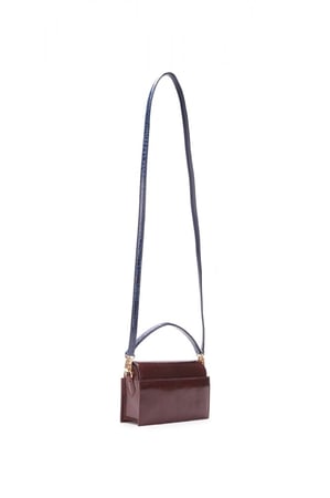 DIRWAZAH - MAROON LIZARD/ NAVY CROCODILE STRAP WITH GOLD HARDWARE