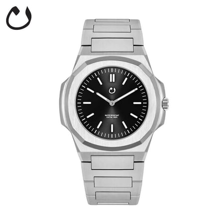 ساعة نون - مونتري فضي خلفية سوداء