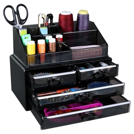 منظم الأدوات والماكياج - أسود