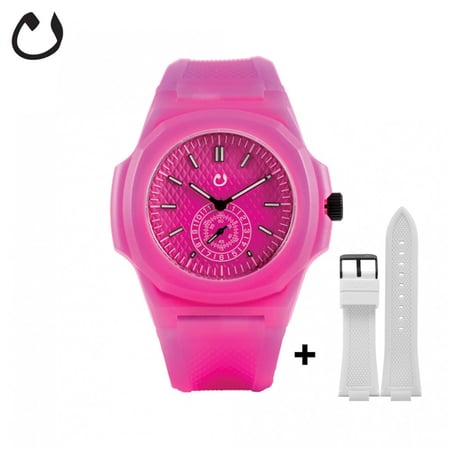 ساعة نون - فوشي شفافة مع سير إضافي