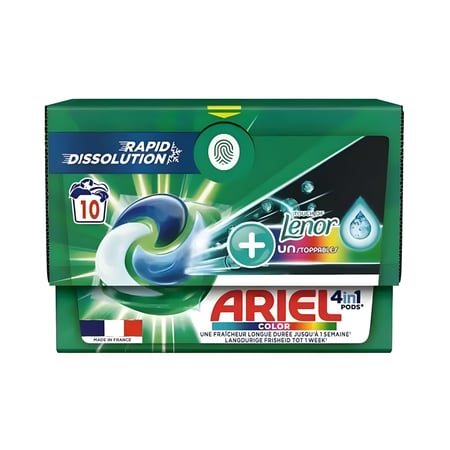 اريال بودز كبسولات غسيل الملابس الملونة لمسة من لينور انتستوبابلز 4 عبوات كل عبوة 10 كبسولات