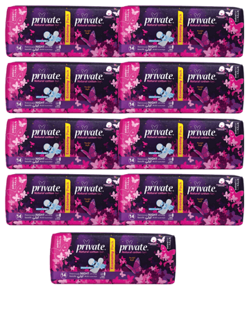 كرتون فوط برايفت ليلي رقيقة 3 ملم (مستورد) - عرض 9 عبوات توفيري