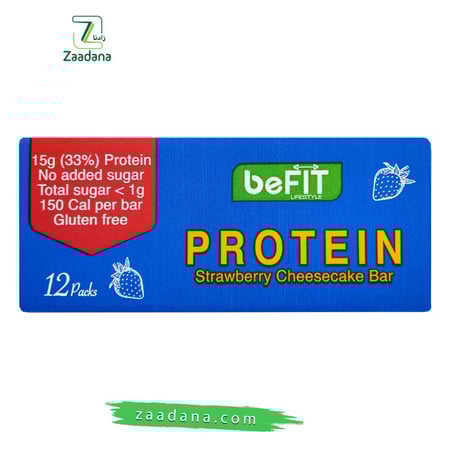 بروتين بار بالفراوله 12 قطعه 540 جم خالي من السكر والجلوتين