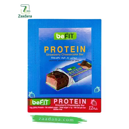 بروتين بار بالفراوله 12 قطعه 540 جم خالي من السكر والجلوتين