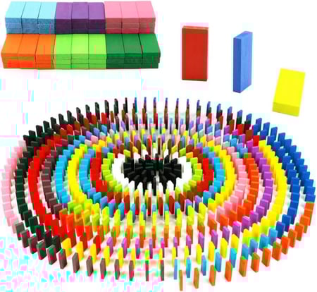 دومينو 100 قطعة ملونة