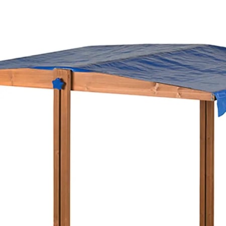 حوض الرمل الخشبية مزود بمظلة