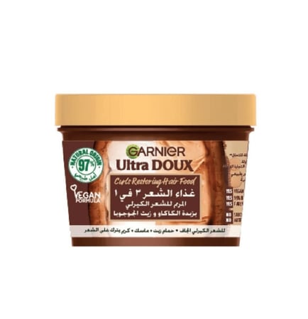 ماسك الشعر المغذي 3في1 بزبدة الكاكاو وزيت الجوجوبا الترا دو من غارنييه 390 مل