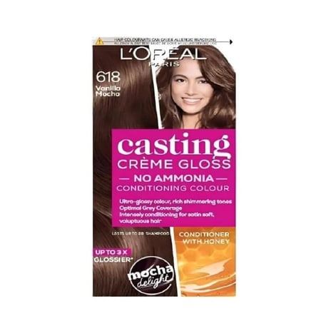 صبغة شعر كاستنغ كريم فانيلا موكا من لوريال باريس 618 بدون امونيا
