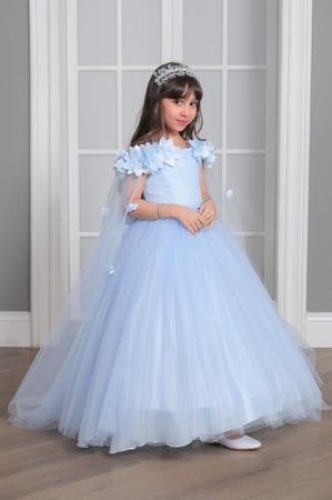 فستان بناتي بجيبون فخم 2 الى 11 سنه