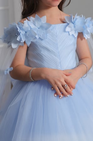 فستان بناتي بجيبون فخم 2 الى 11 سنه