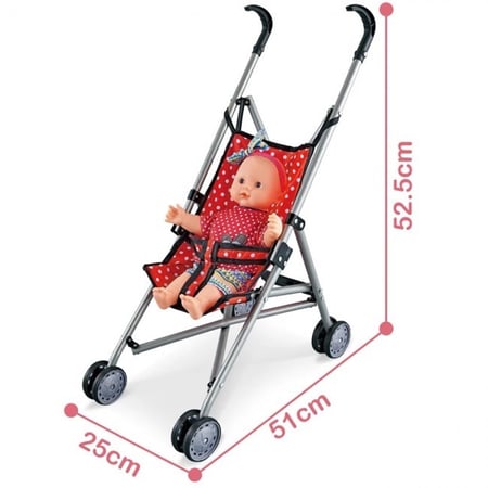 دمية اطفال مع عربة