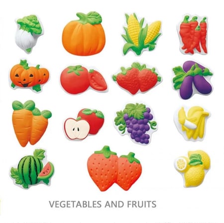 التلوين على الجبس خضار وفواكه