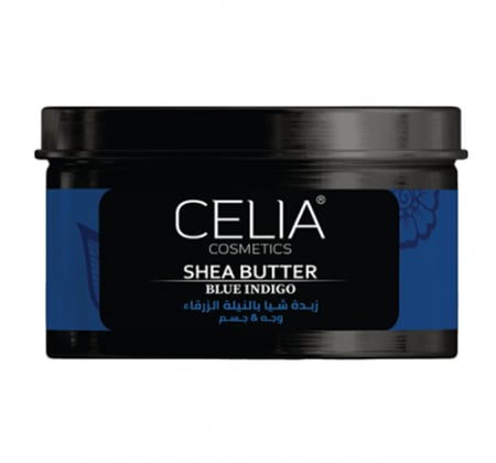 زبدة شيا بالنيلة الزرقاء للوجه و الجسم من سيليا - 300غ,تميز زبدة سيليا بقوامها غير الدهني,تعمل على تفتيح وتوحيد لون الجلد,و  التخلص من الخطوط الحمراء والتشققات الجلدية
