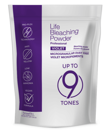 بودرة سحب لون بنفسجية احترافية Life Bleaching Powder – تفتيح حتى 9 درجات