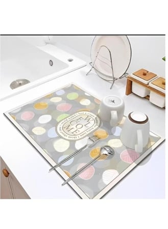 بساط تجفيف الأطباق سريع الامتصاص وناعم وغير قابل للانزلاق لأسطح المطبخ