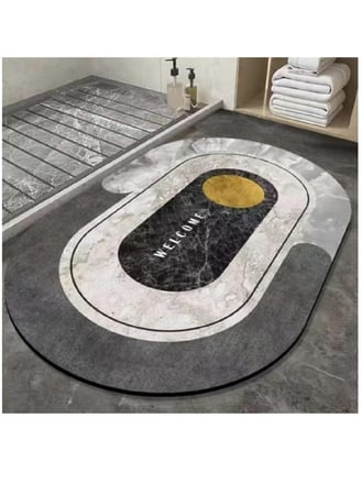 Hihomey سجادة حمام ماصة للقدمين غير قابلة للانزلاق من السيليكون سجادة حمام سريعة الجفاف 50*80 سم