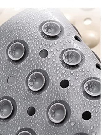 سجادة استحمام لتدليك القدمين مضادة للانزلاق دائرية / رمادي